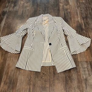 🌺CAbi Black and White Striped Blazer
